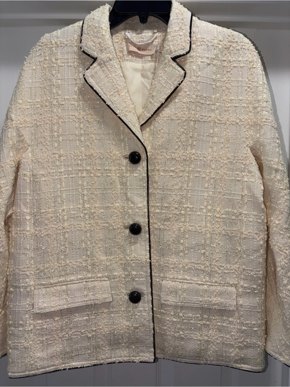 Tory Burch New Ivory Tweed Blazer.. Stunning ***video**